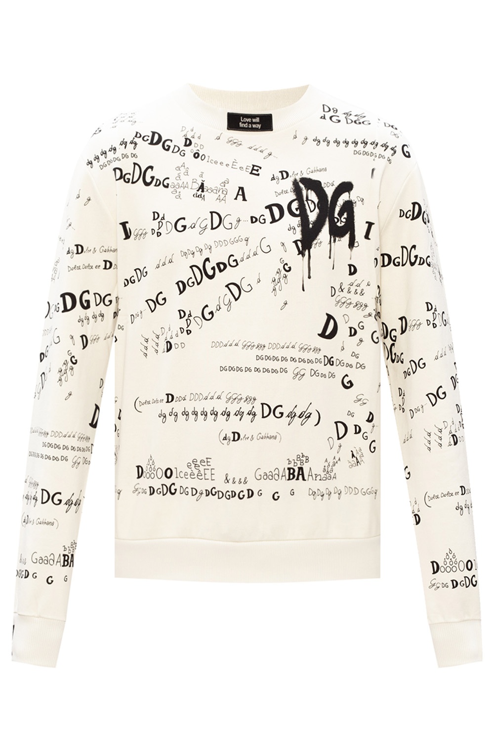 Cream Patterned sweatshirt Dolce & Gabbana